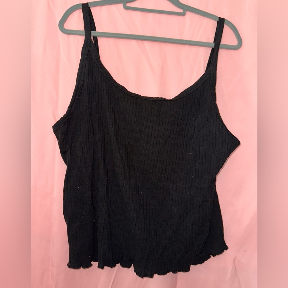 Old Navy Cropped Ribbed Tank Top with Ruffle Detail